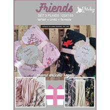 Carica l'immagine nel visualizzatore di Gallery, Set tre plaids beige,tartan e floreale PROMOZIONE SPECIALE- variante 1