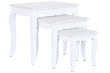 set tre tavolini shabby ad incastro in legno bianco con ripiani naturali