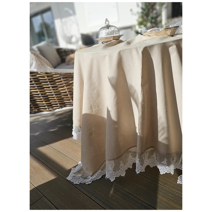 copritavola centrotavola shabby Partenope Atelier 17 tortora beige