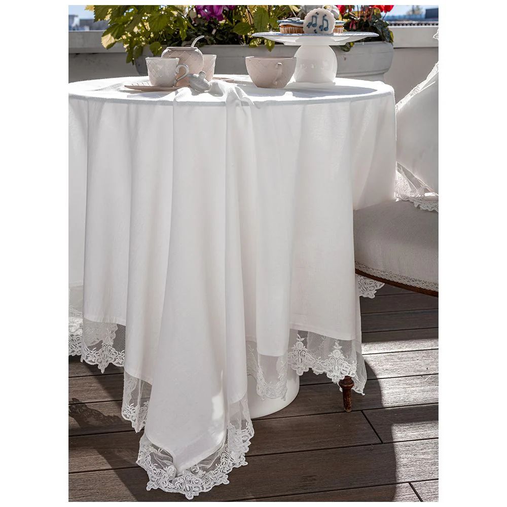 copritavola centrotavola shabby Partenope Atelier 17 bianco