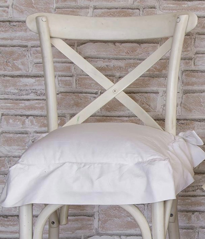 Cuscino per sedia + imbottitura Bianco