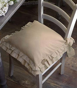 cuscino per sedia con voilant tortora Atelier 17