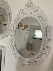 specchio ovale shabby chic 50x70