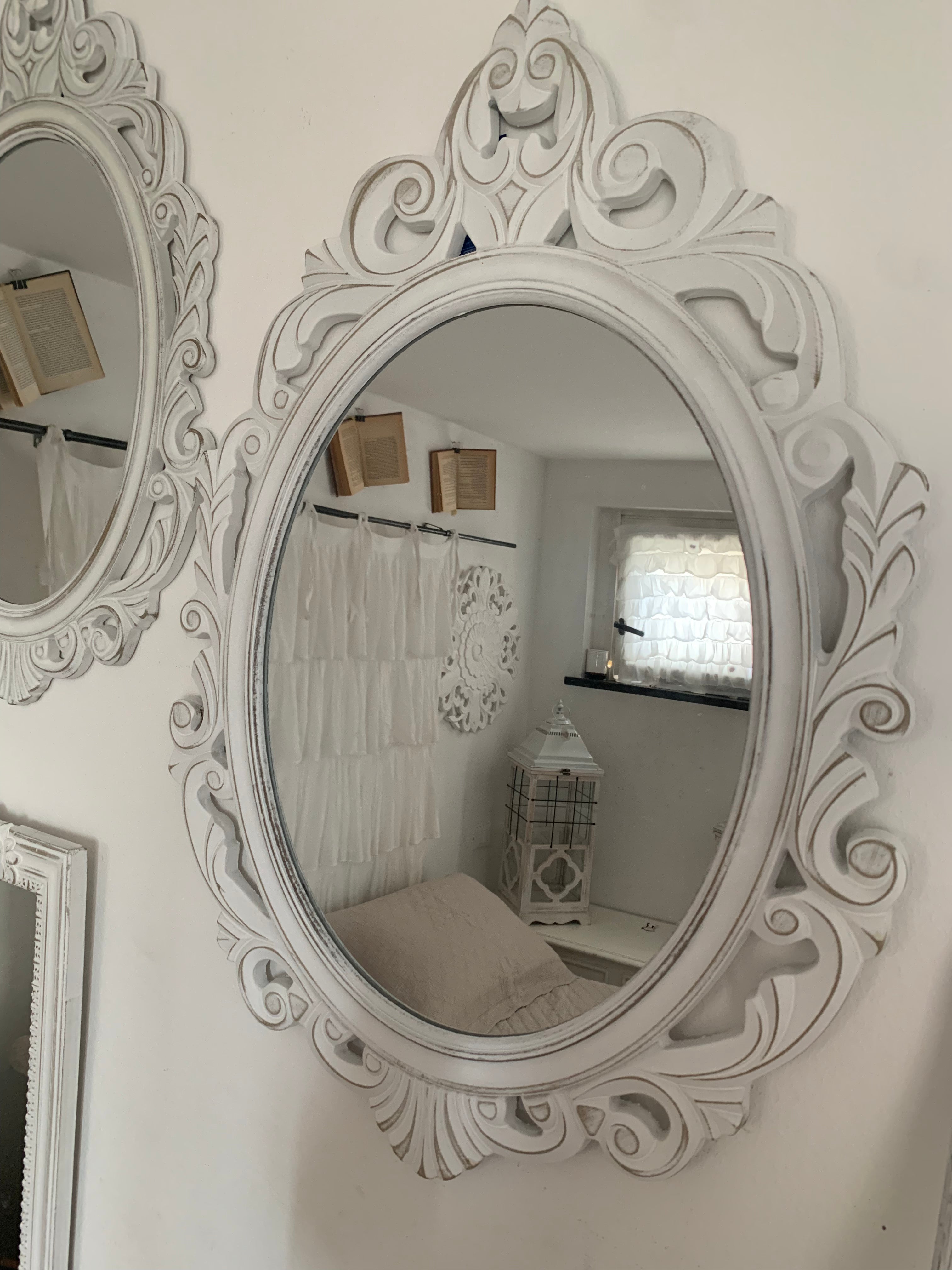 specchio ovale shabby chic 50x70 – La soffitta incantata