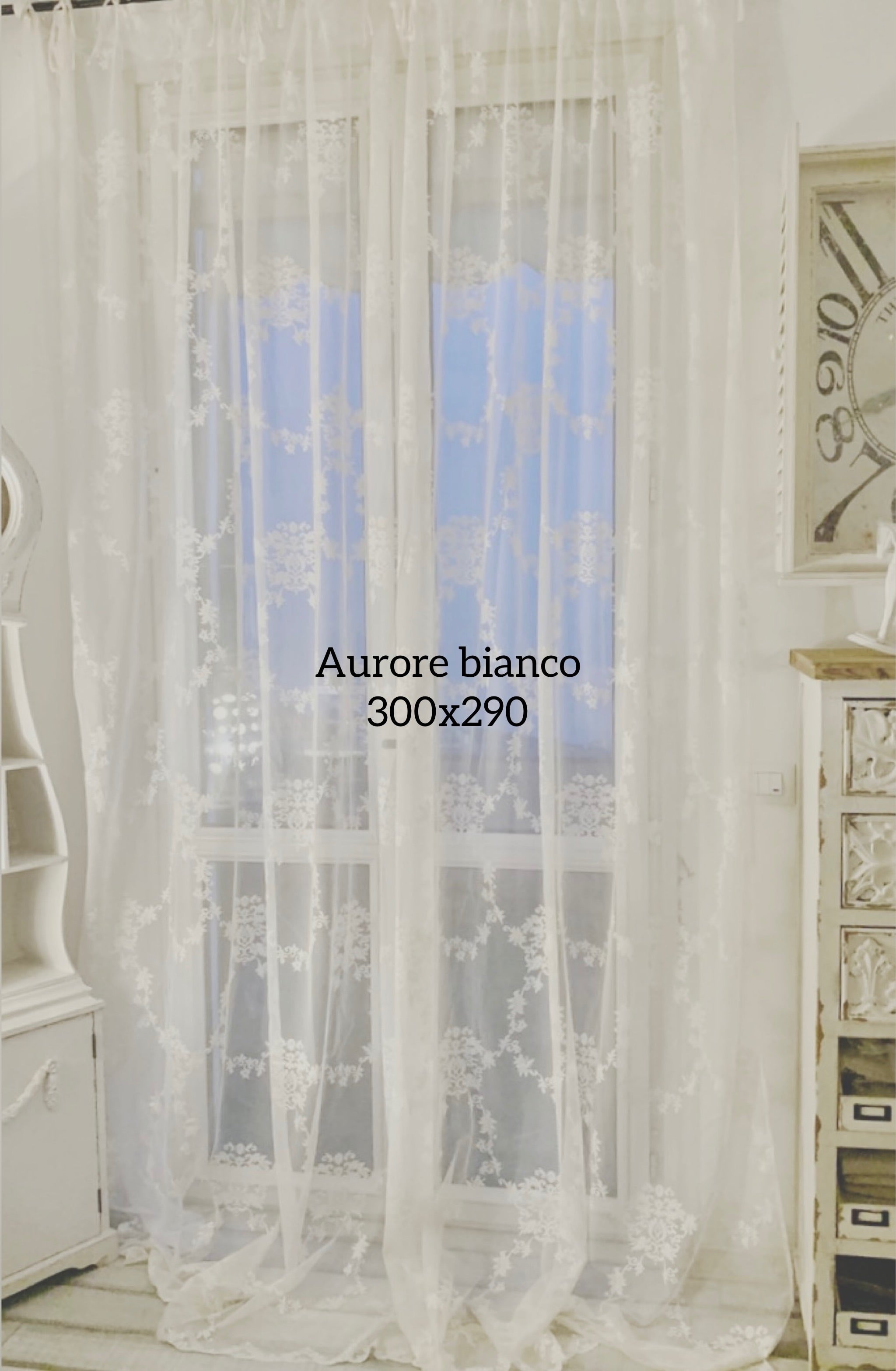 Tenda shabby pizzo aurore BIANCO  La Soffitta Incantata – La soffitta  incantata