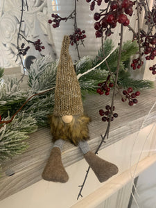 Gnomo di Natale con barba e cappello a punta 23 cm