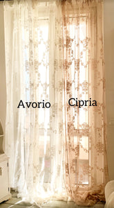 Tenda shabby pizzo aurore 140x290 ROSA CIPRIA