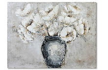 Carica l&#39;immagine nel visualizzatore di Gallery, quadro fiori bianchi 90x120 variante 1
